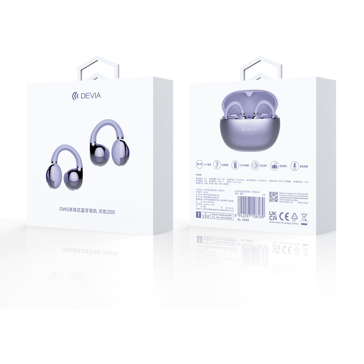Audífonos Devia OWS Pro2 Clip-on Wireless