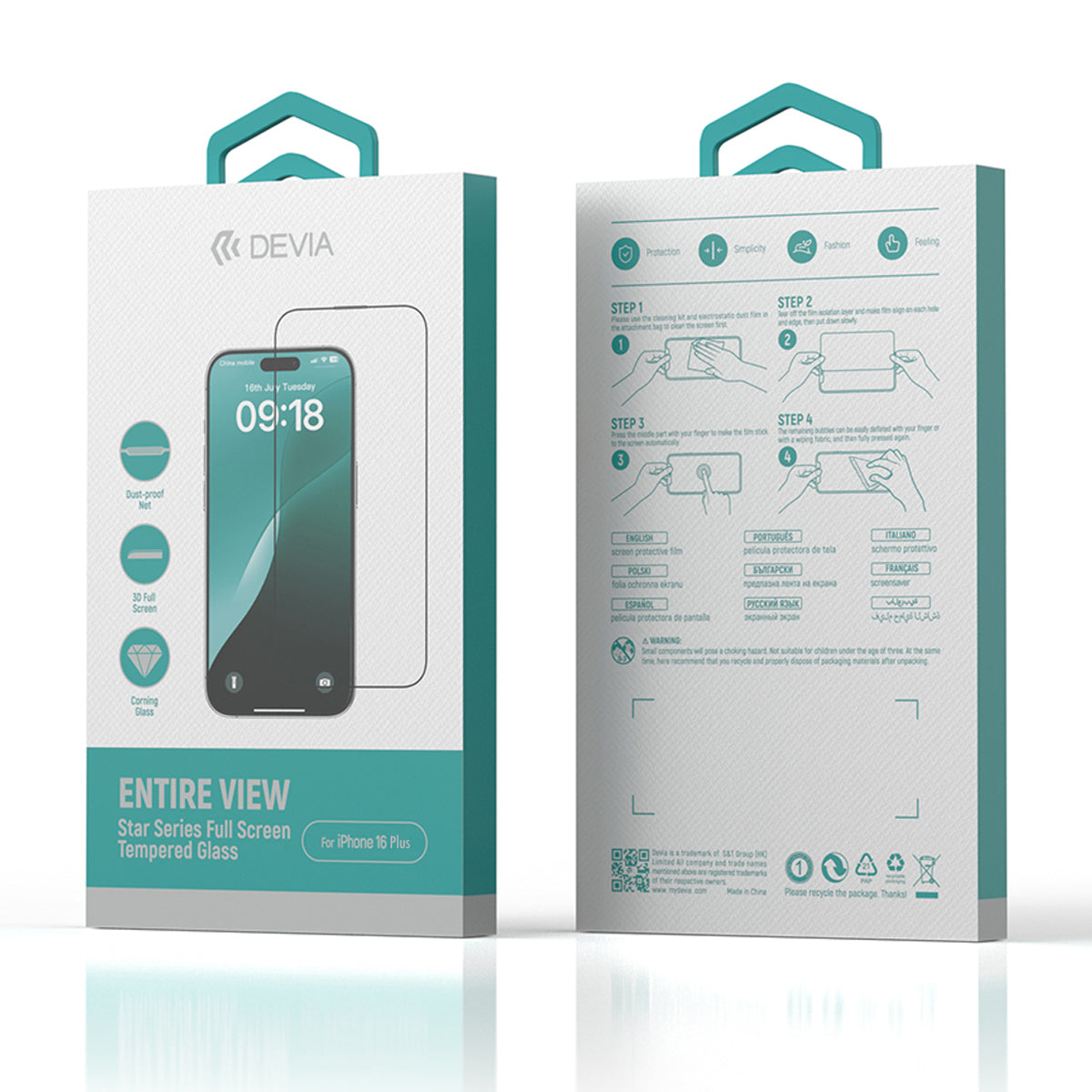 Mica Devia Tem Anti Static iPhone 16 Plus